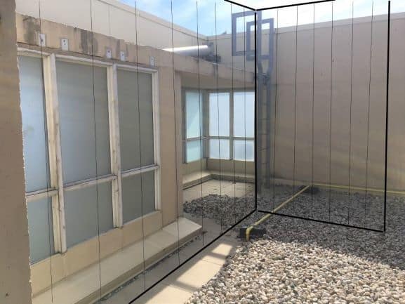 Proposed barrier wall (s) Barrier wall at roof-top chiller